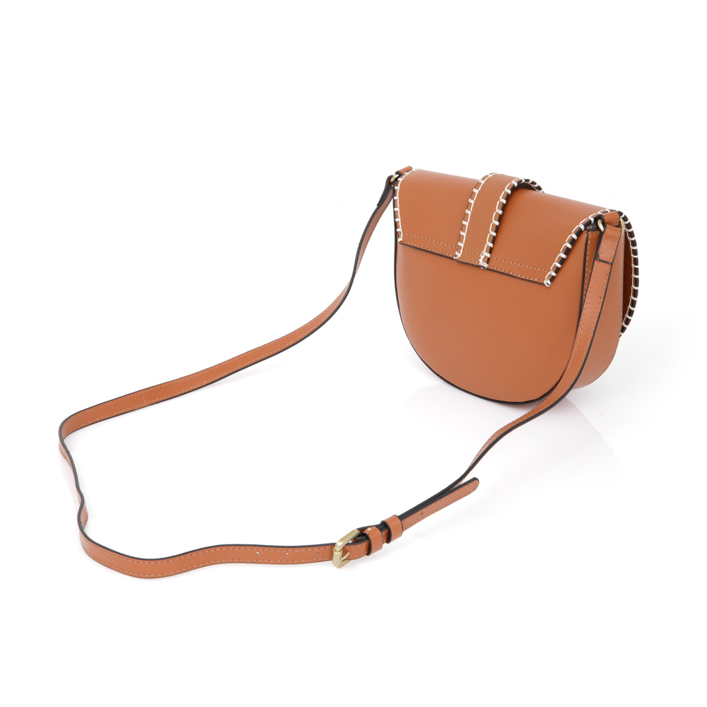 BOLSA TRANSVERSAL COURO CARAMELO image number 2