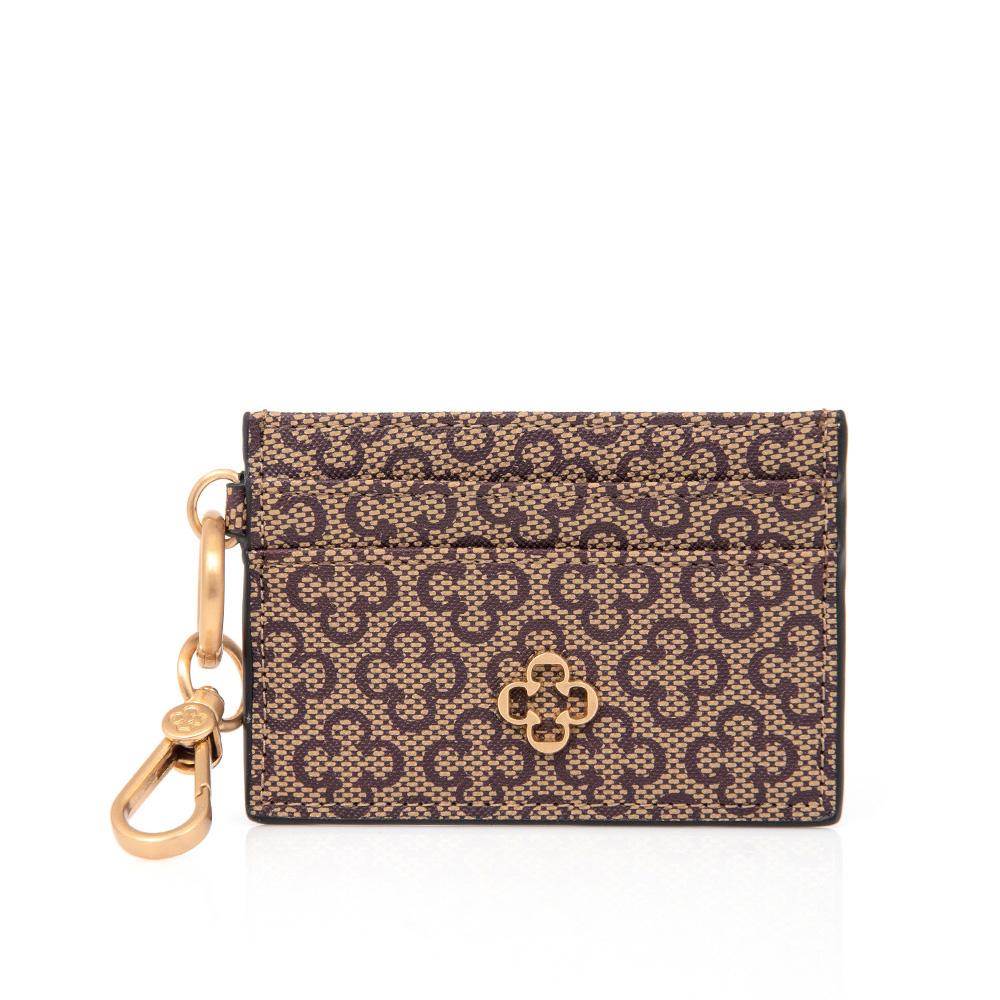 CHAVEIRO PORTA CART&Atilde;O BEGE MONOGRAMA image number 0