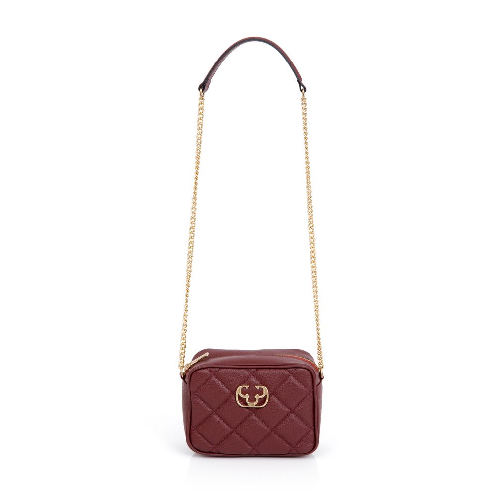 BOLSA SHOULDER BAG DE COURO BORDÔ MATELASSÊ image number 0