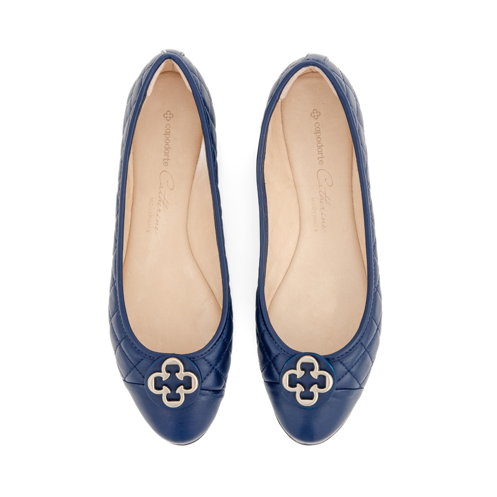SAPATILHA CATHERINE MODERNIT&Aacute; MARINHO AZZURRO DE COURO MATELASS&Ecirc; image number 4