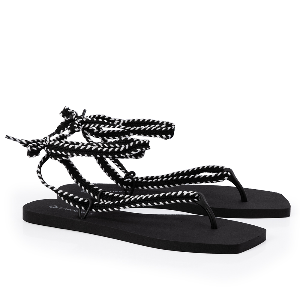 CHINELO DE DEDO INJETADO AMARRA&Ccedil;&Atilde;O PRETO CRU image number 1