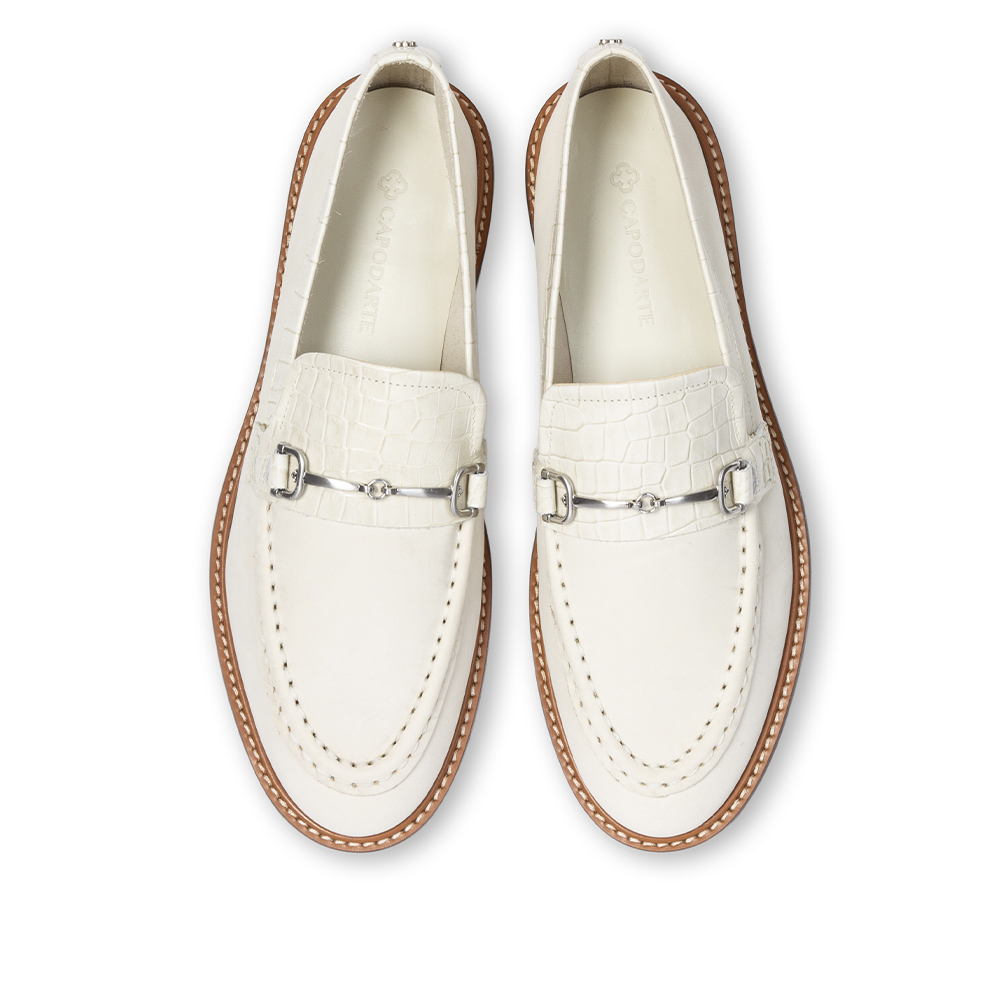LOAFER MOCASSIM BRANCO DUNA DE COURO BRID&Atilde;O image number 4