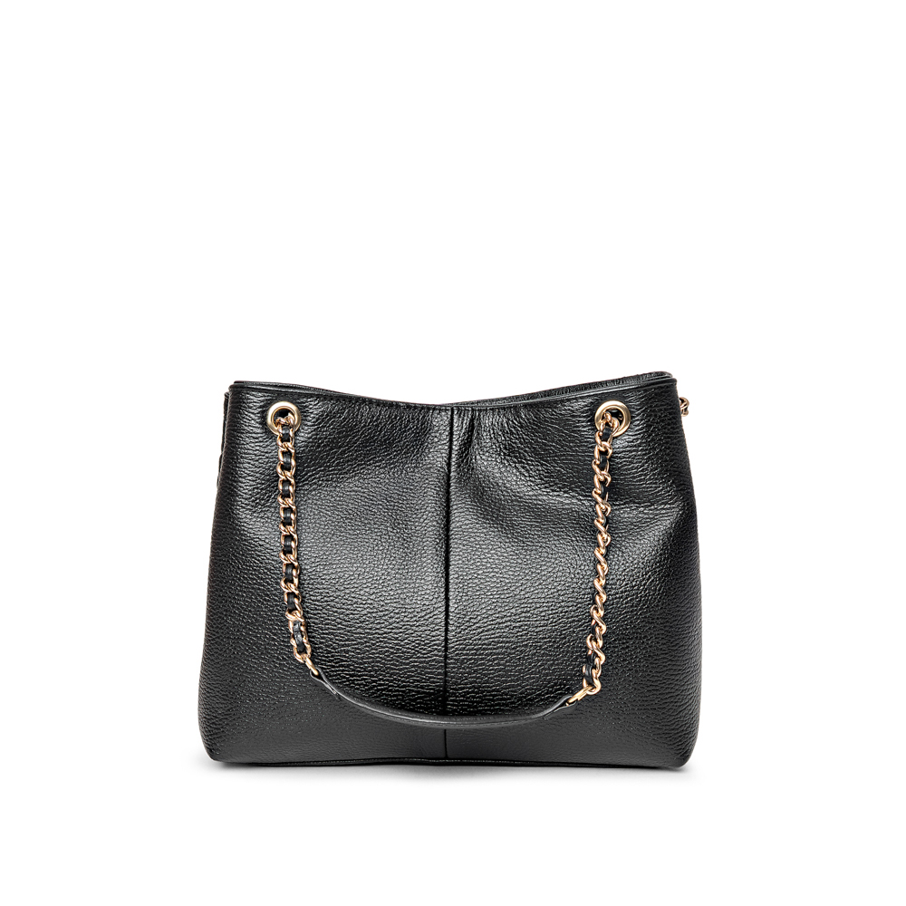 BOLSA HOBO PRETA DE COURO MATELASSÊ CARINA image number 3