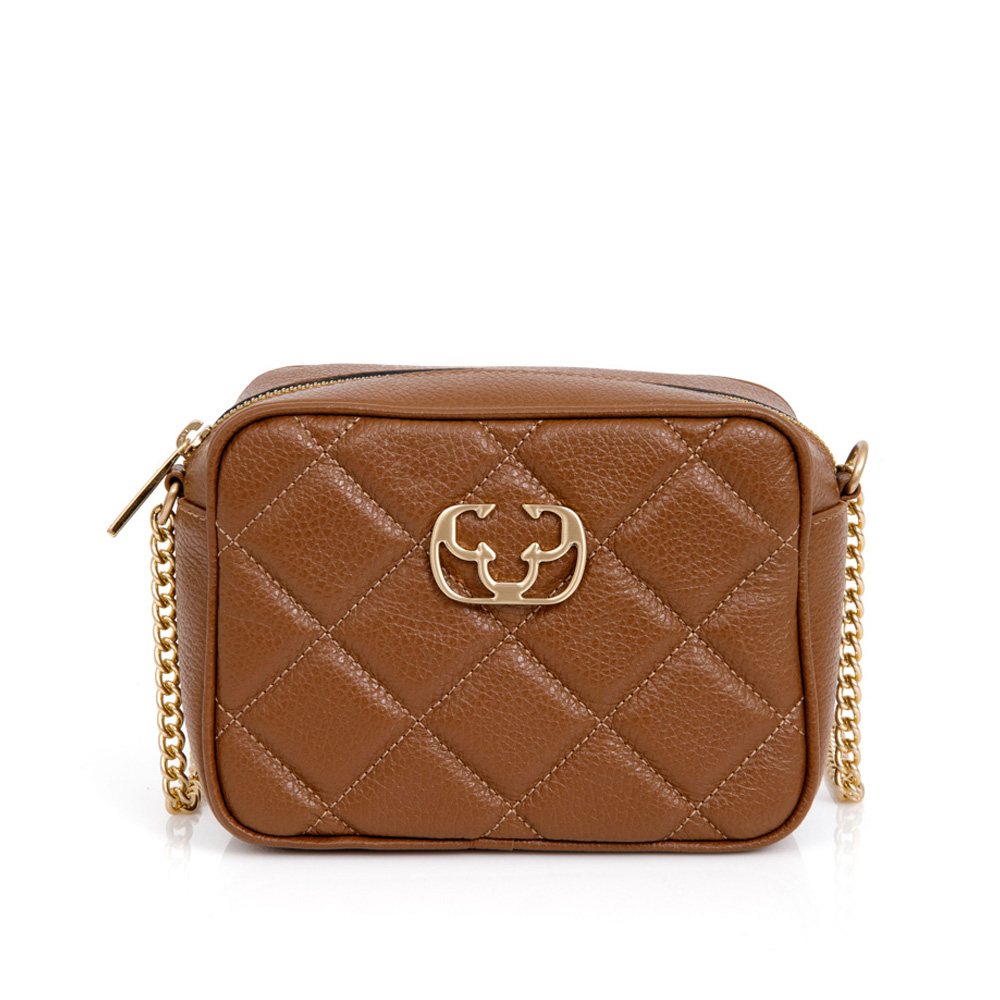 BOLSA SHOULDER BAG MARROM DE COURO AL&Ccedil;A CORRENTE image number 0