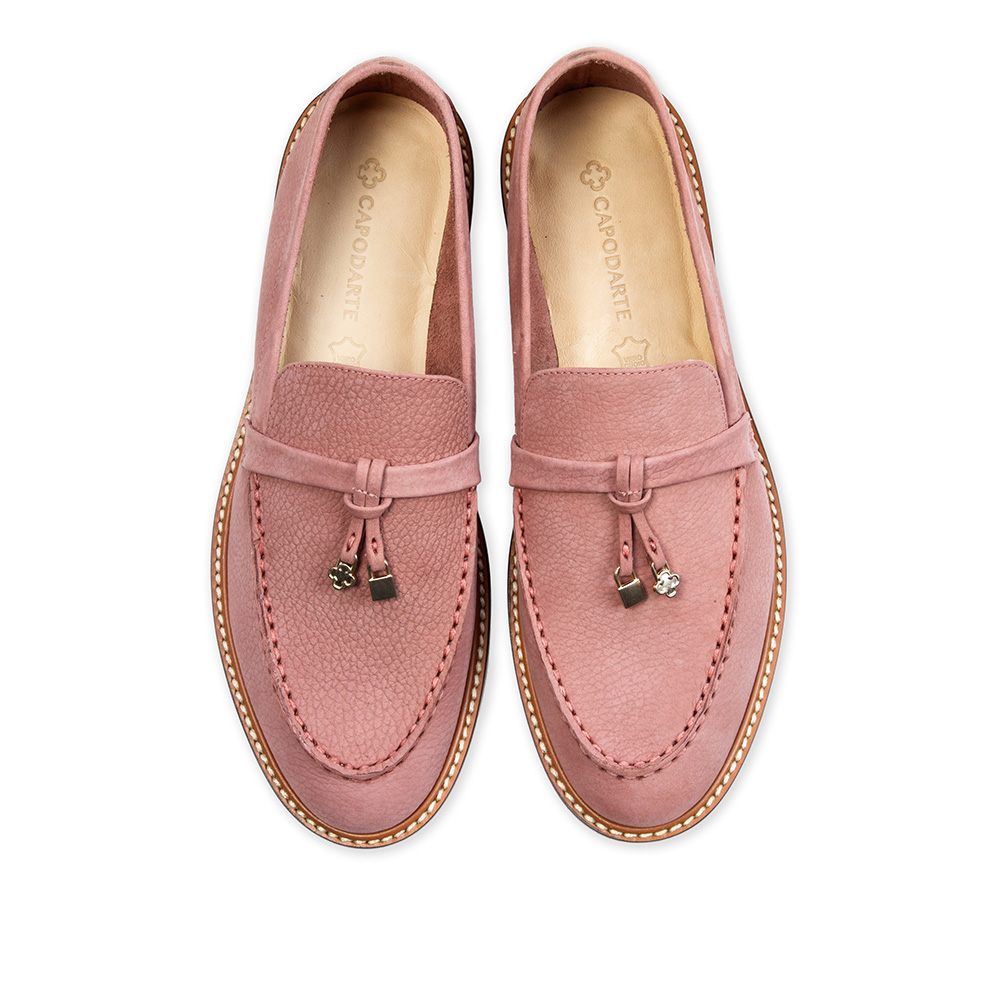 LOAFER MOCASSIM ROSA MALVA DE COURO NOBUCK image number 4