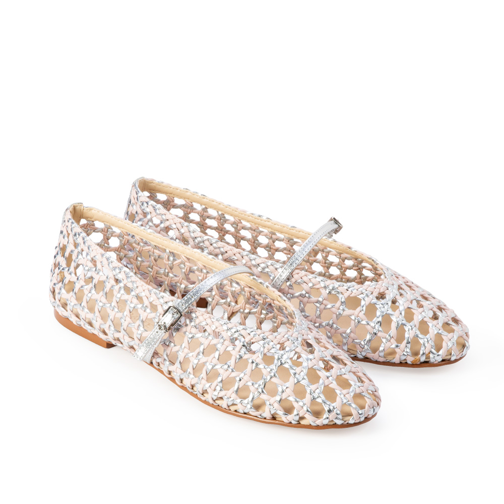 SAPATILHA COURO METALIZADA ROSA PE&Ocirc;NIA image number 1