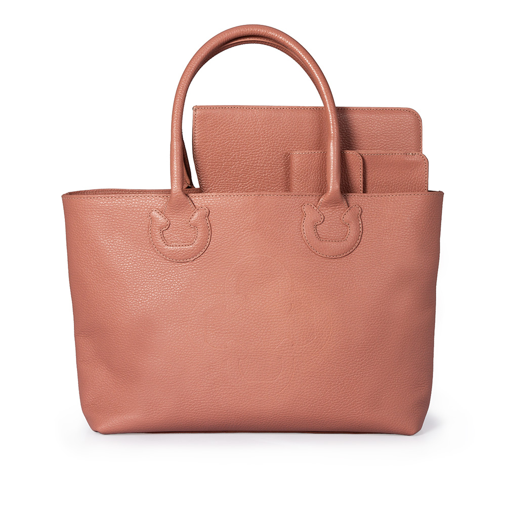 BOLSA SHOPPER DE COURO ROSA + PORTA NOTEBOOK 13 POLEGADAS image number 0