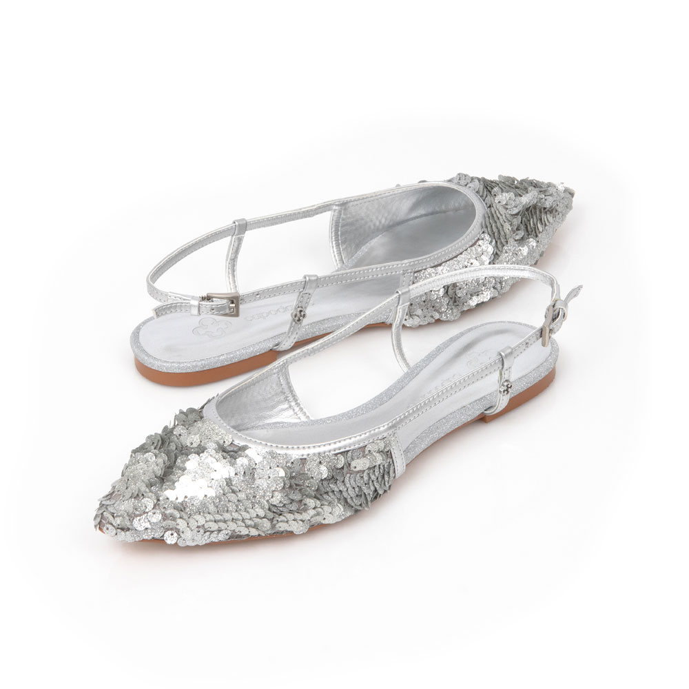 SAPATILHA SLINGBACK PRATA PAETÊ image number 3