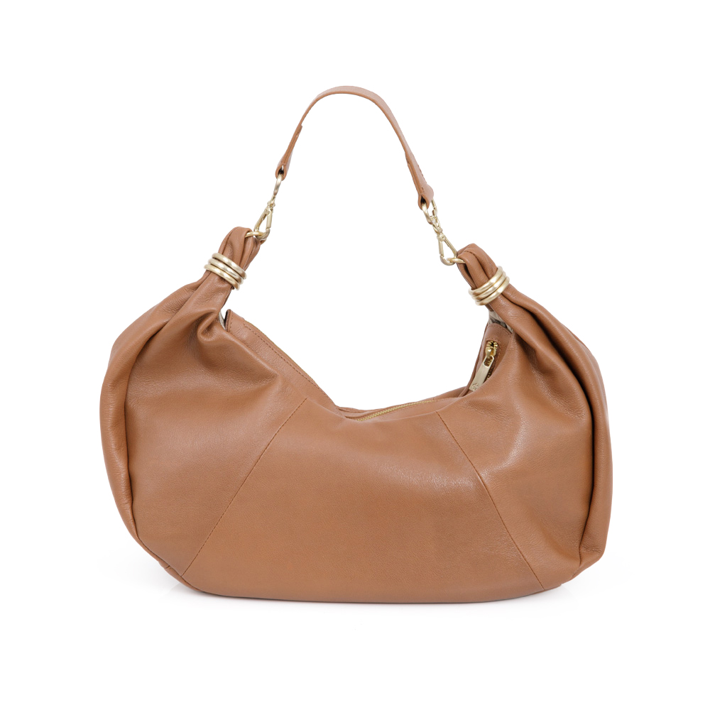 BOLSA HOBO DE COURO CARAMELO image number 2