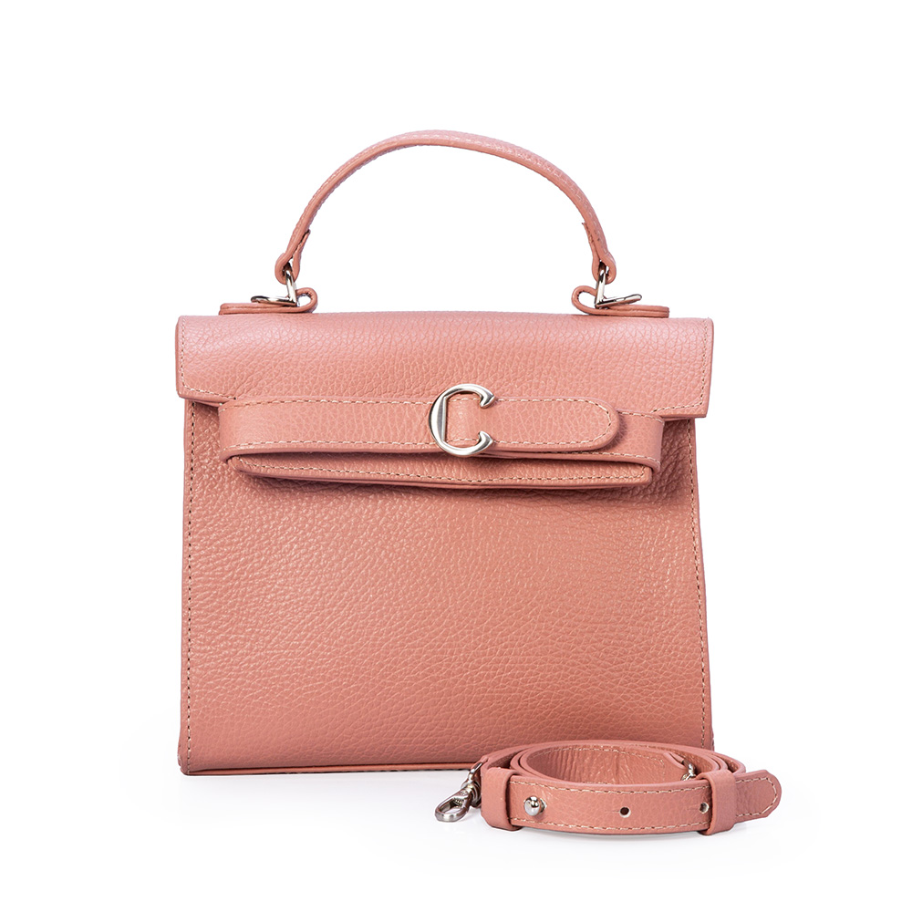 BOLSA PEQUENA ROSA MALVA DE COURO TOTE image number 0