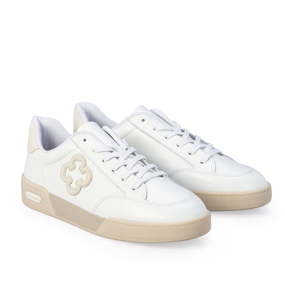 T&Ecirc;NIS FEMININO FLATFORM BRANCO DE COURO AMARRA&Ccedil;&Atilde;O image number 2