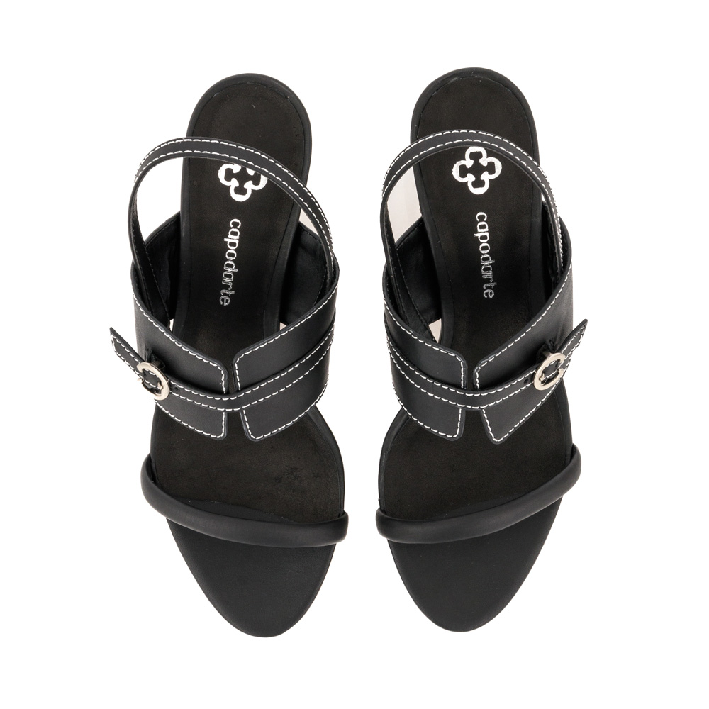 SAND&Aacute;LIA PRETA SALTO M&Eacute;DIO COURO FIVELAS image number 4