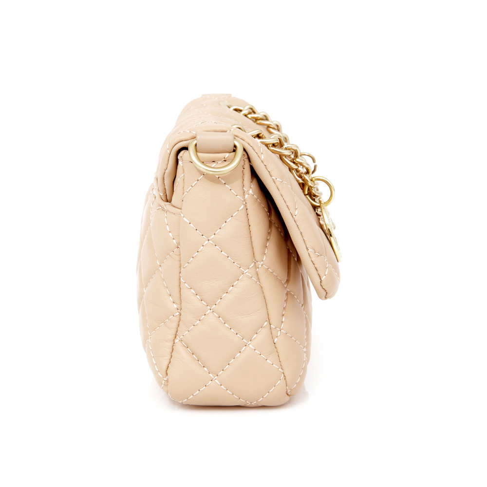 BOLSA PEQUENA TIRACOLO COURO NUDE SEDA MATELASS&Ecirc; image number 1