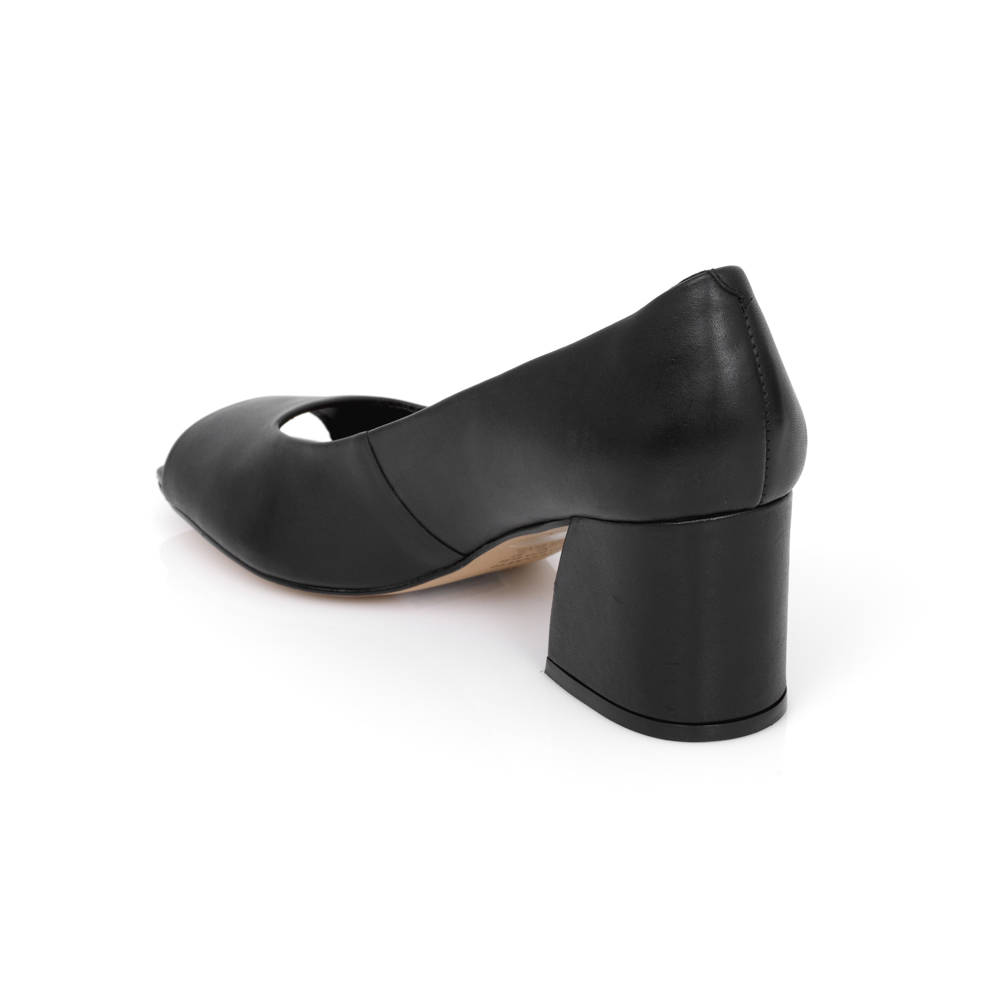 SAPATO PEEP TOE CAPODARTE COURO PRETO image number 2