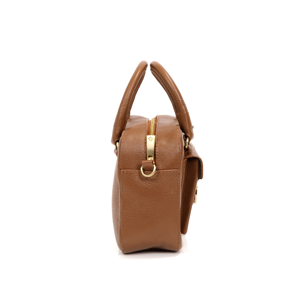 BOLSA TOTE DE COURO CARAMELO MOGNO image number 1