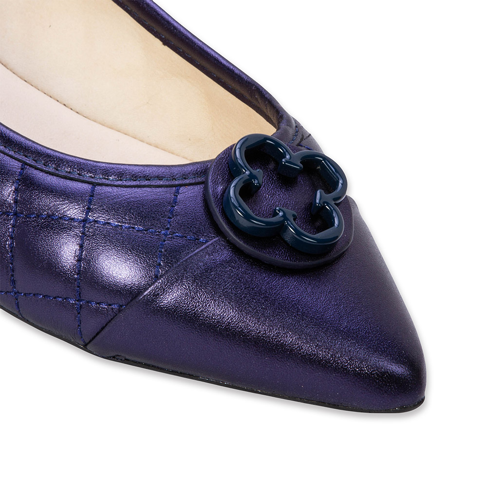 SAPATILHA CATHERINE BICO FINO MARINHO AZZURRO DE COURO MATELASS&Ecirc; image number 2