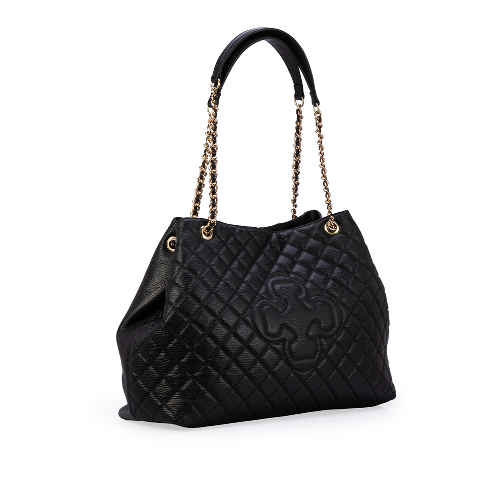 BOLSA PRETA DE COURO COM AL&Ccedil;A CORRENTE DOURADA HOBO CARINA image number 3