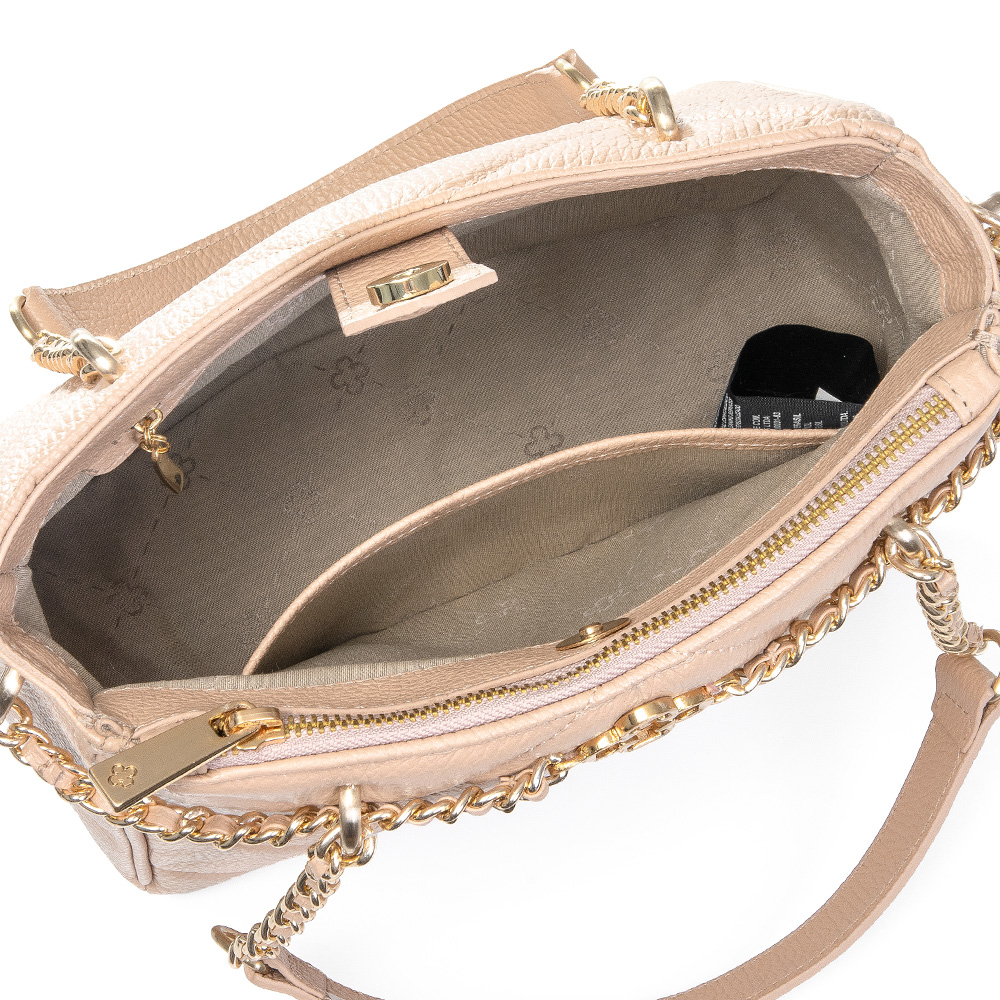 BOLSA MÉDIA NUDE DE COURO TOTE image number 4