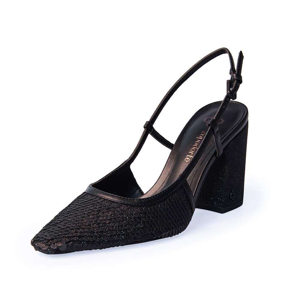 SCARPIN SLINGBACK PRETO SALTO ALTO PAET&Ecirc; image number 0