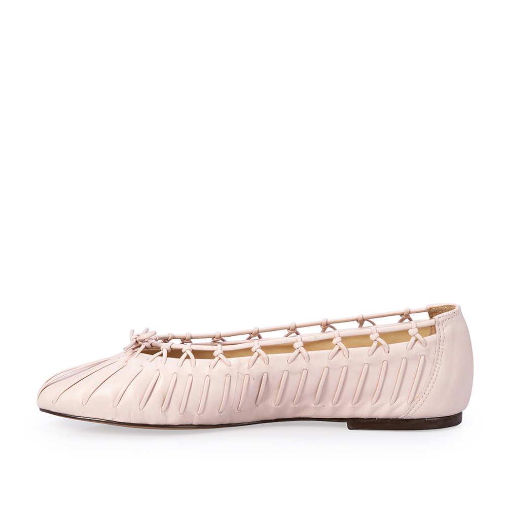 SAPATILHA ROSA PE&Ocirc;NIA DE COURO COM TRAMA image number 2