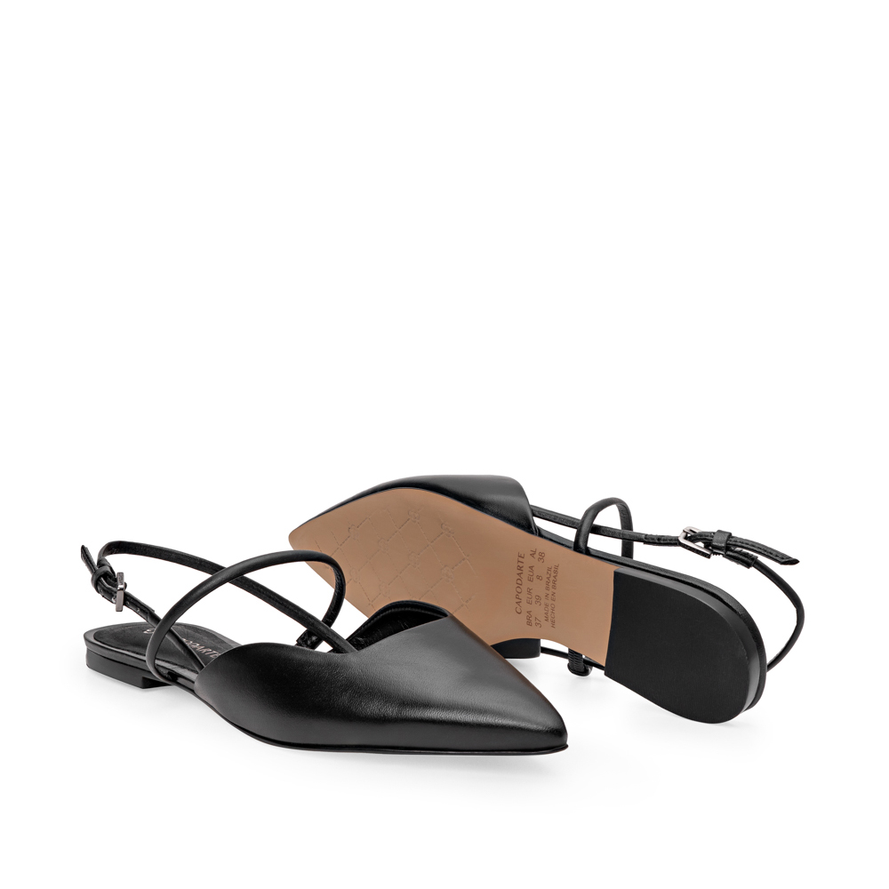 SAPATILHA SLINGBACK PRETA DE COURO image number 3