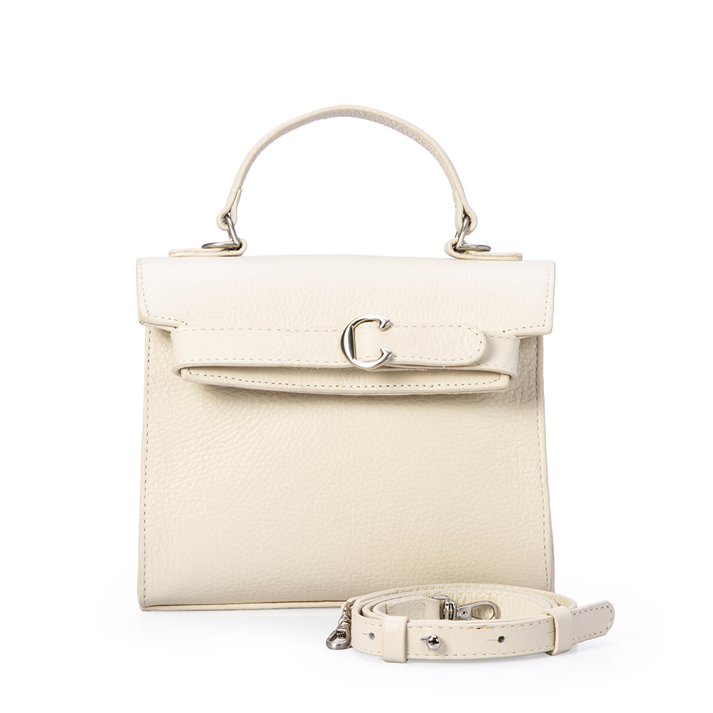 BOLSA PEQUENA BEGE VANILLA DE COURO TOTE image number 0