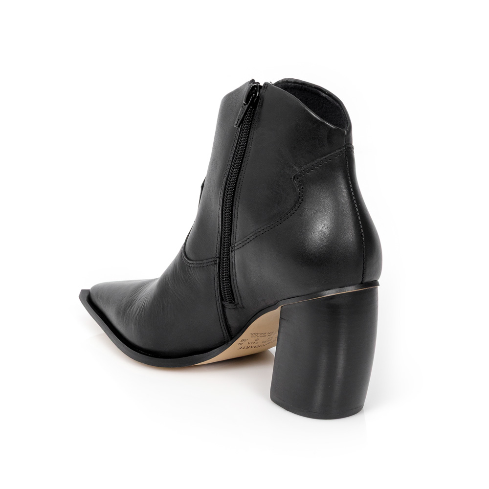 BOTA CANO CURTO PRETA DE COURO image number 2