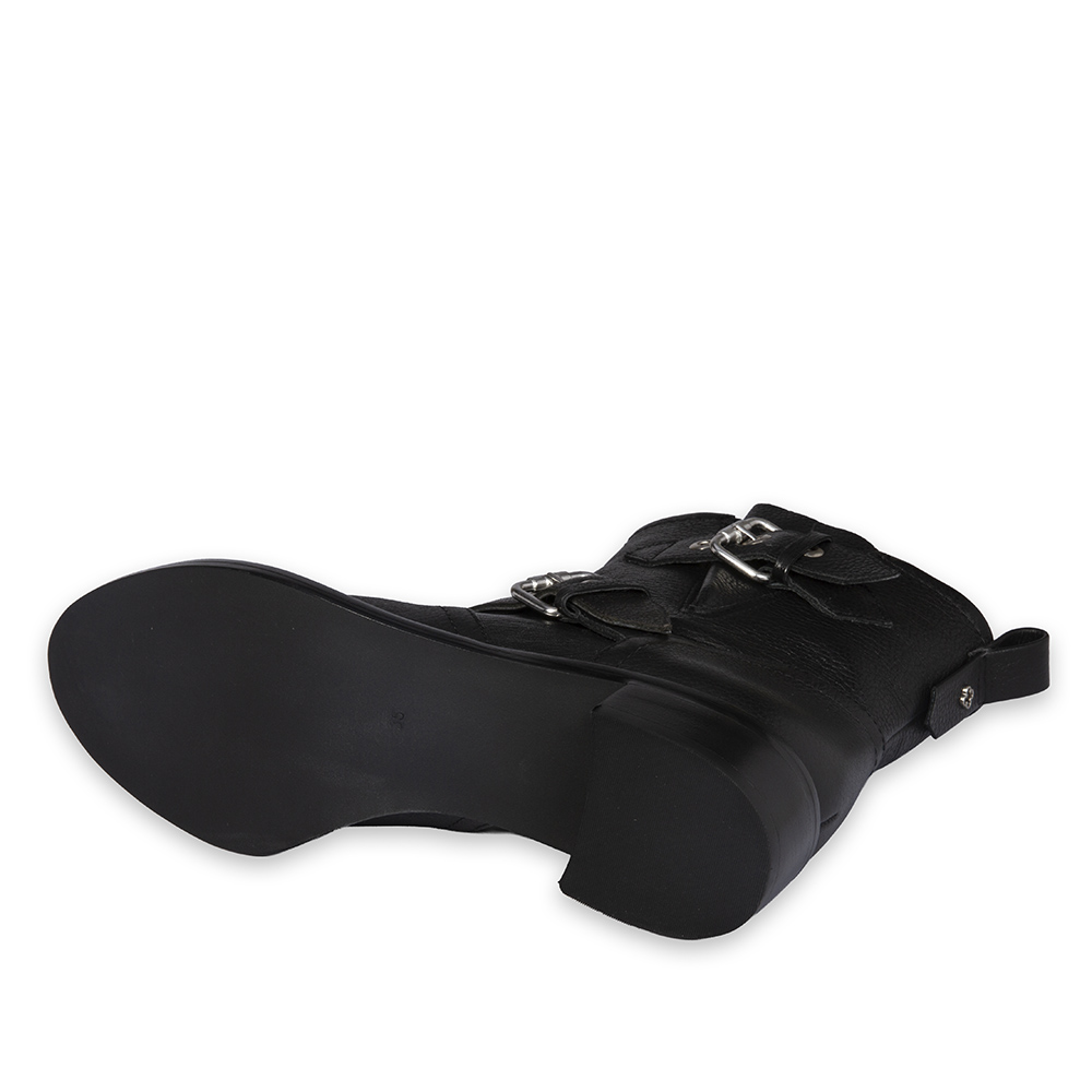 BOTA PRETA DE COURO COM FIVELAS image number 3