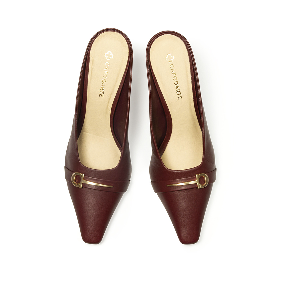 MULE SALTO ALTO BORD&Ocirc; DE COURO image number 4