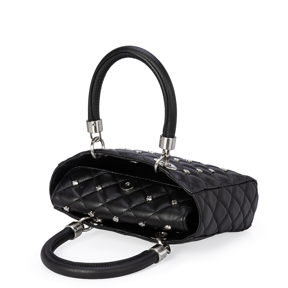 BOLSA PEQUENA PRETA DE COURO TOTE image number 4