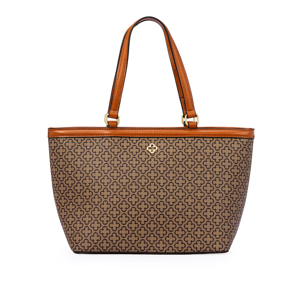 BOLSA M&Eacute;DIA BEGE MONOGRAMA SHOPPER image number 0