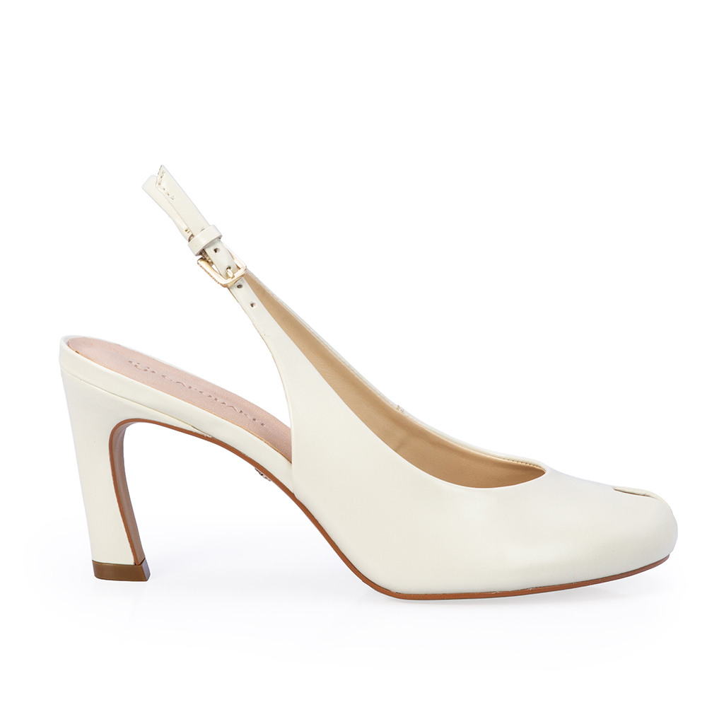 PEEP TOE COURO BRANCO DUNA  SLINGBACK image number 0