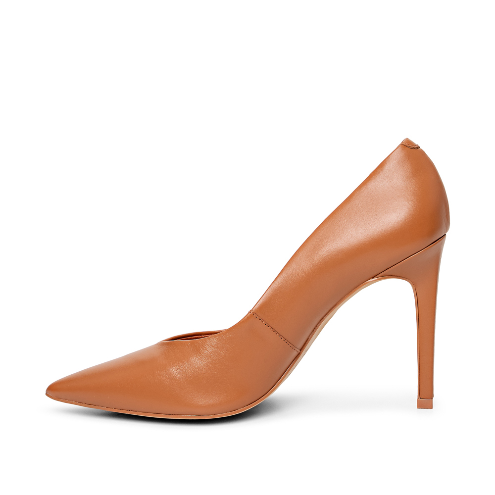 SCARPIN SALTO ALTO CARAMELO CAMEL DE COURO image number 2