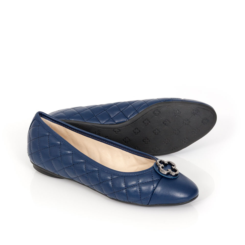 SAPATILHA CATHERINE MODERNIT&Aacute; MARINHO AZZURO DE COURO MATELASS&Ecirc; image number 3