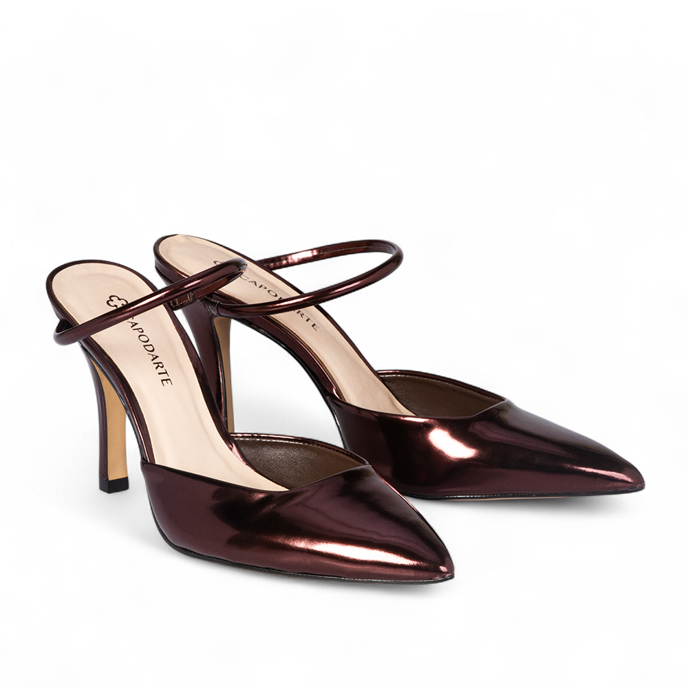 MULE SLINGBACK MARROM SPECCHIO DE COURO image number 2