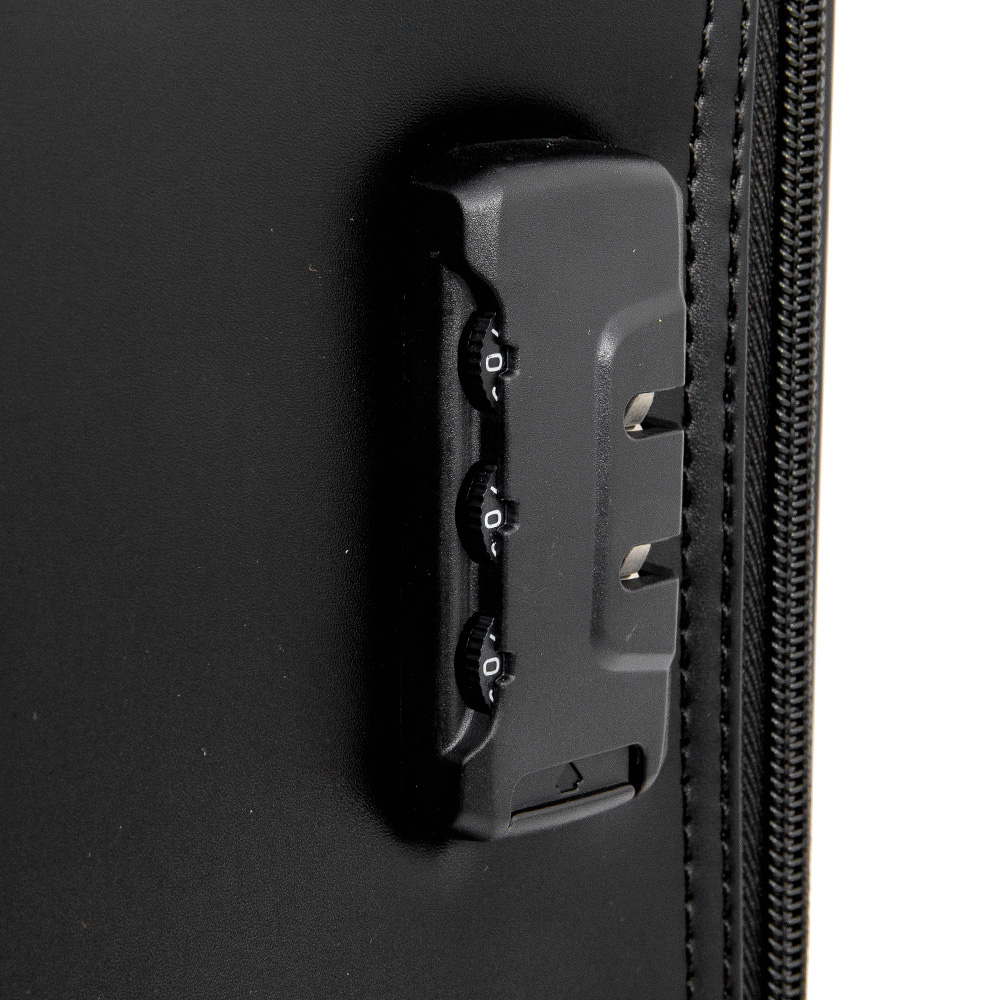 MALA DE BORDO 4 RODAS 360° PRETA MONOGRAMA + TAG IDENTIFICAÇÃO image number 3