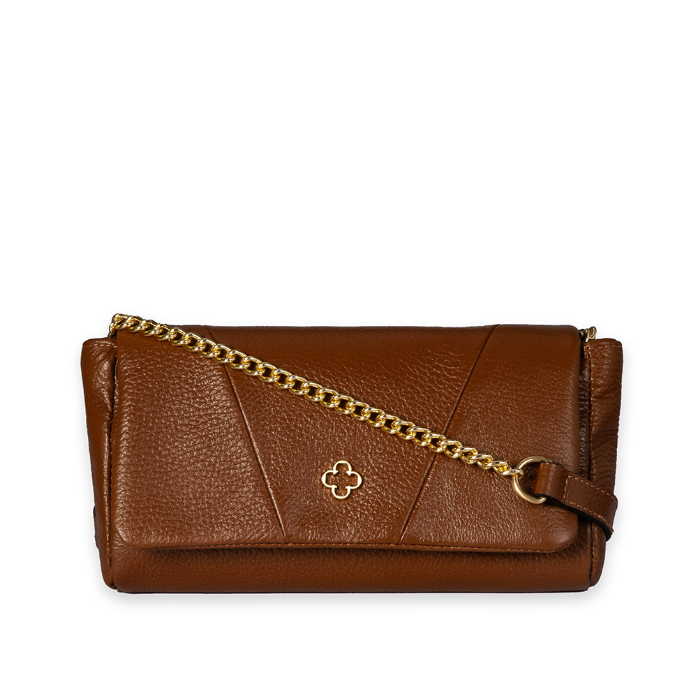 BOLSA PEQUENA MARROM DE COURO SHOULDER BAG image number 0