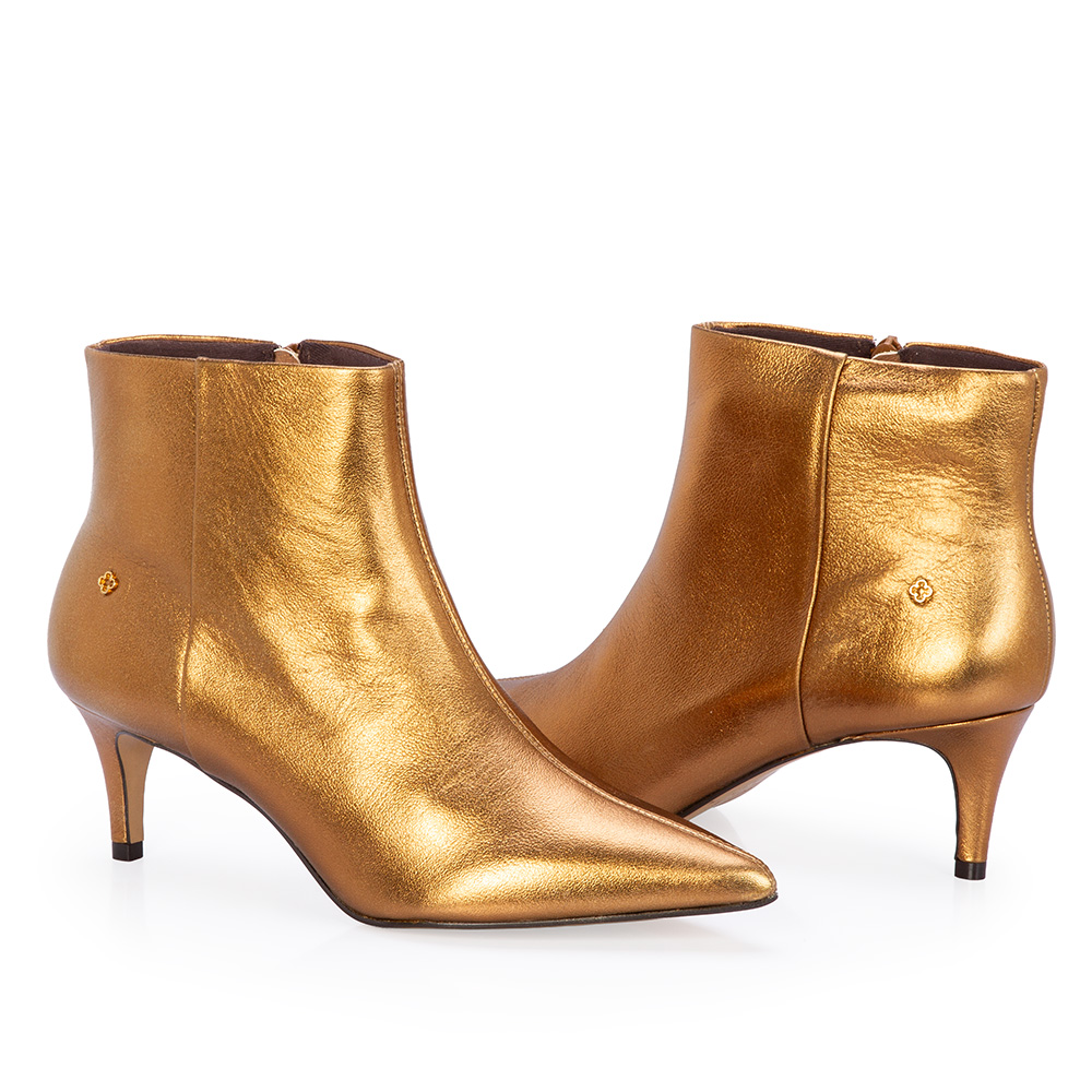 BOTA COURO CANO CURTO BRONZE SALTO M&Eacute;DIO FINO image number 4