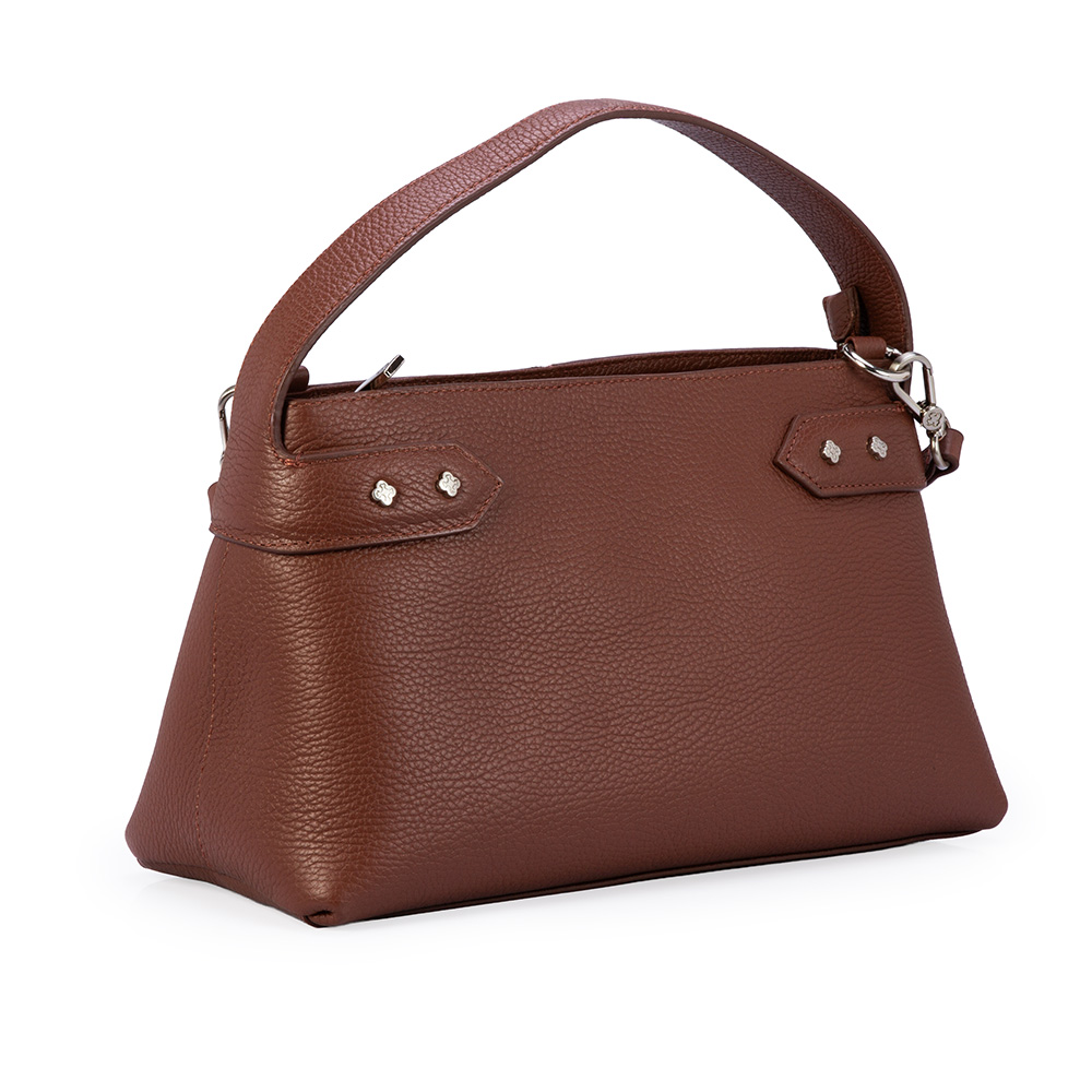 BOLSA M&Eacute;DIA MARROM &Eacute;BANO DE COURO TOTE image number 3