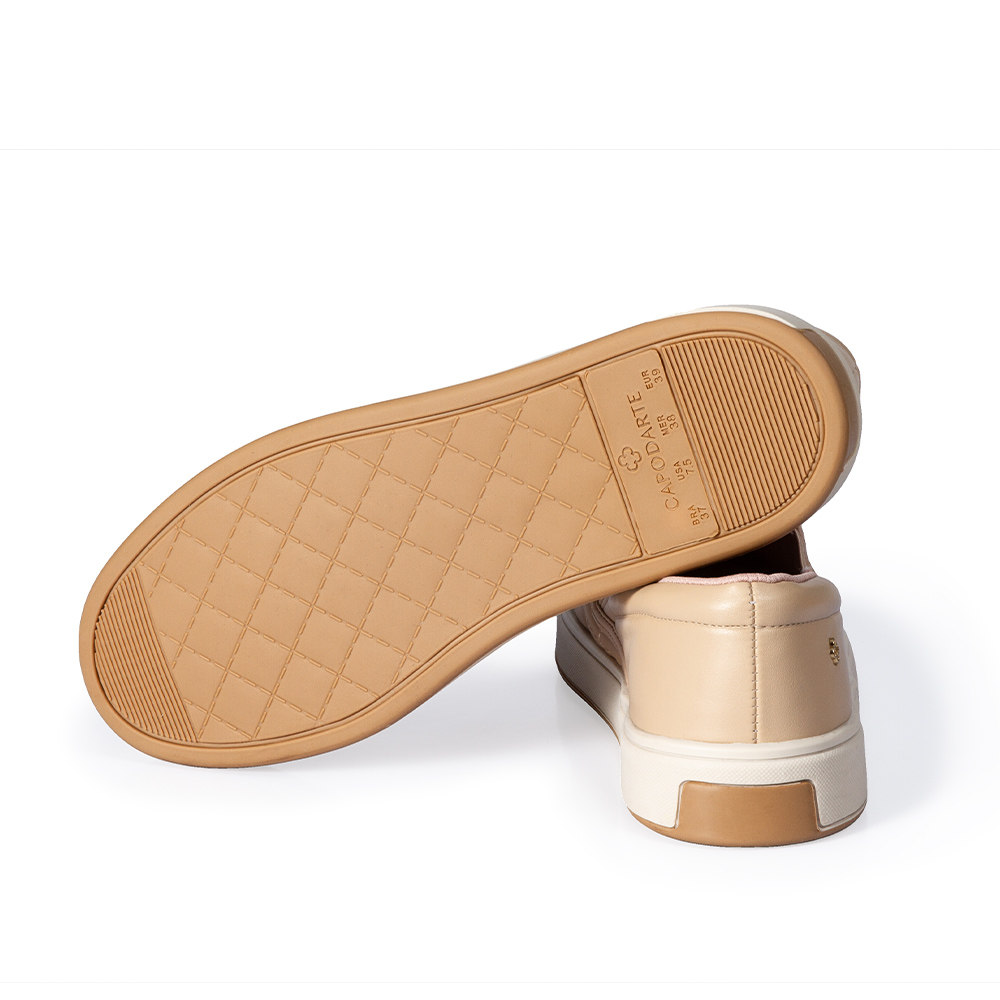 TÊNIS FEMININO SLIP ON NUDE SEDA MATELASSÊ image number 3