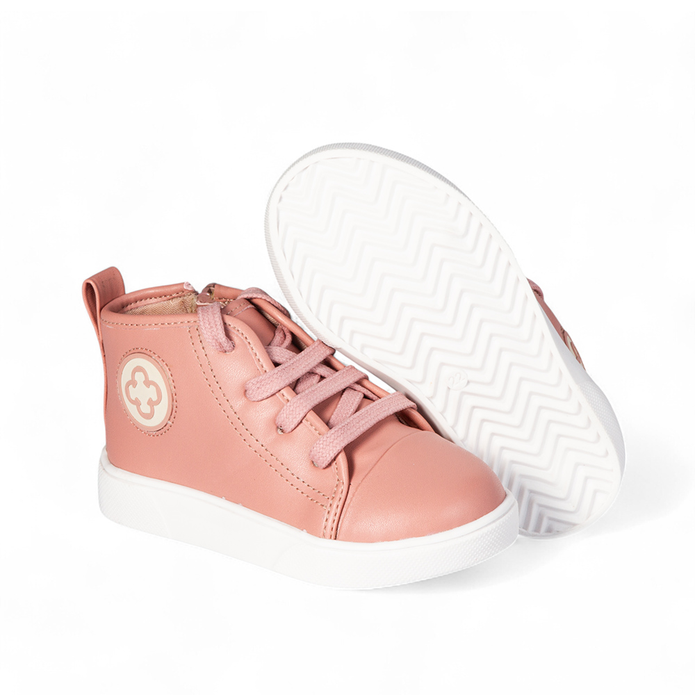 TÊNIS BEBÊ ROSÊ CANO ALTO AMARRAÇÃO image number 3