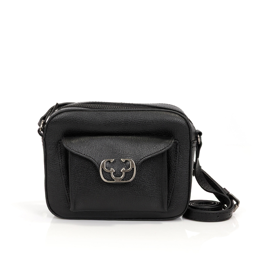 BOLSA PEQUENA TIRACOLO PRETA DE COURO SHOULDER BAG image number 0