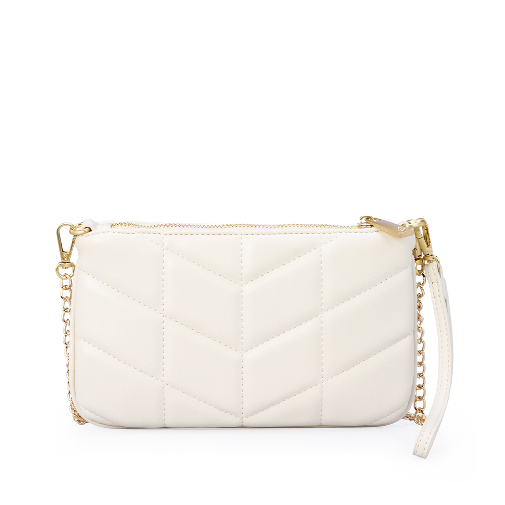 BOLSA PEQUENA AL&Ccedil;A CORRENTE BEGE VANILLA MATELASS&Ecirc; image number 2