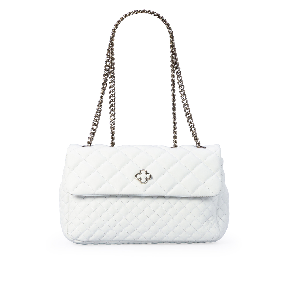 BOLSA BRANCA DE COURO MATELASS&Ecirc; SHOULDER BAG image number 0