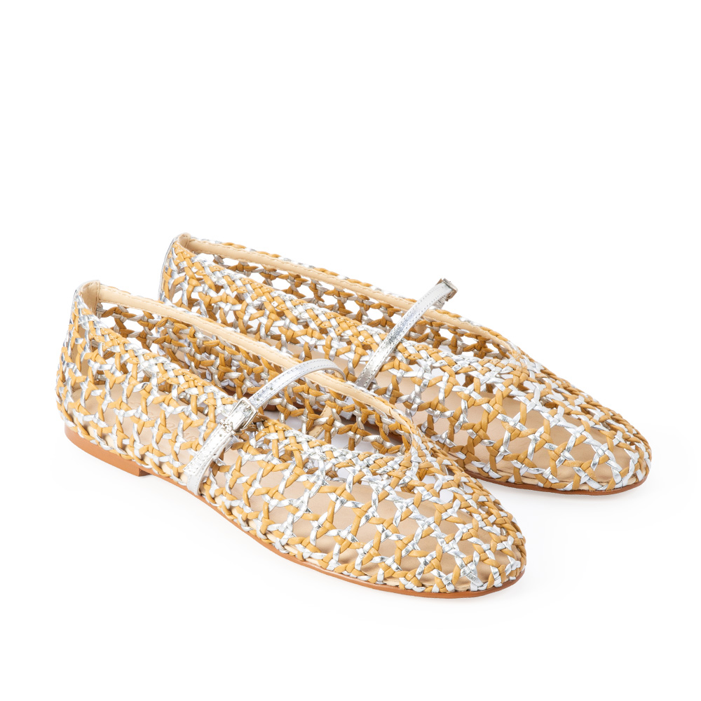 SAPATILHA BEGE SAVANA DE COURO TRAMADO image number 2