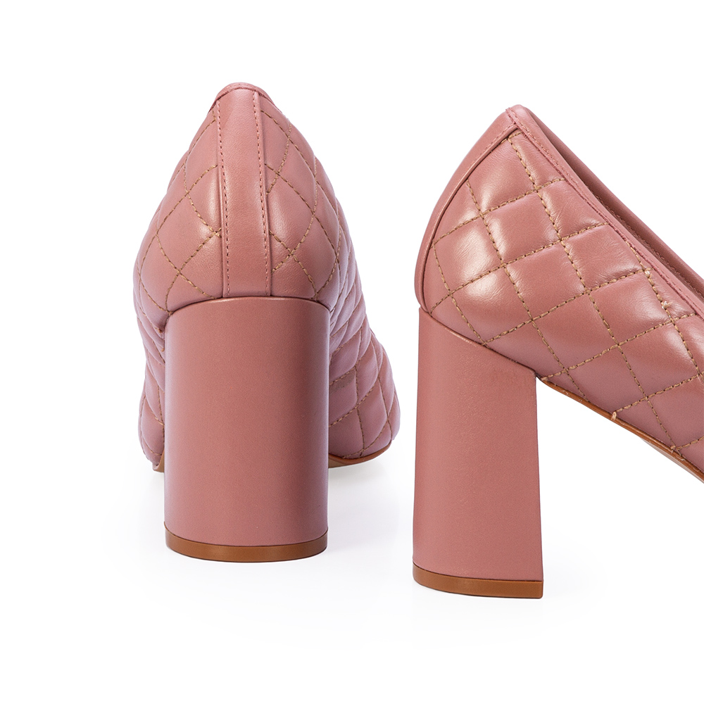 SCARPIN ROSA MALVA DE COURO MATELASS&Ecirc; image number 4