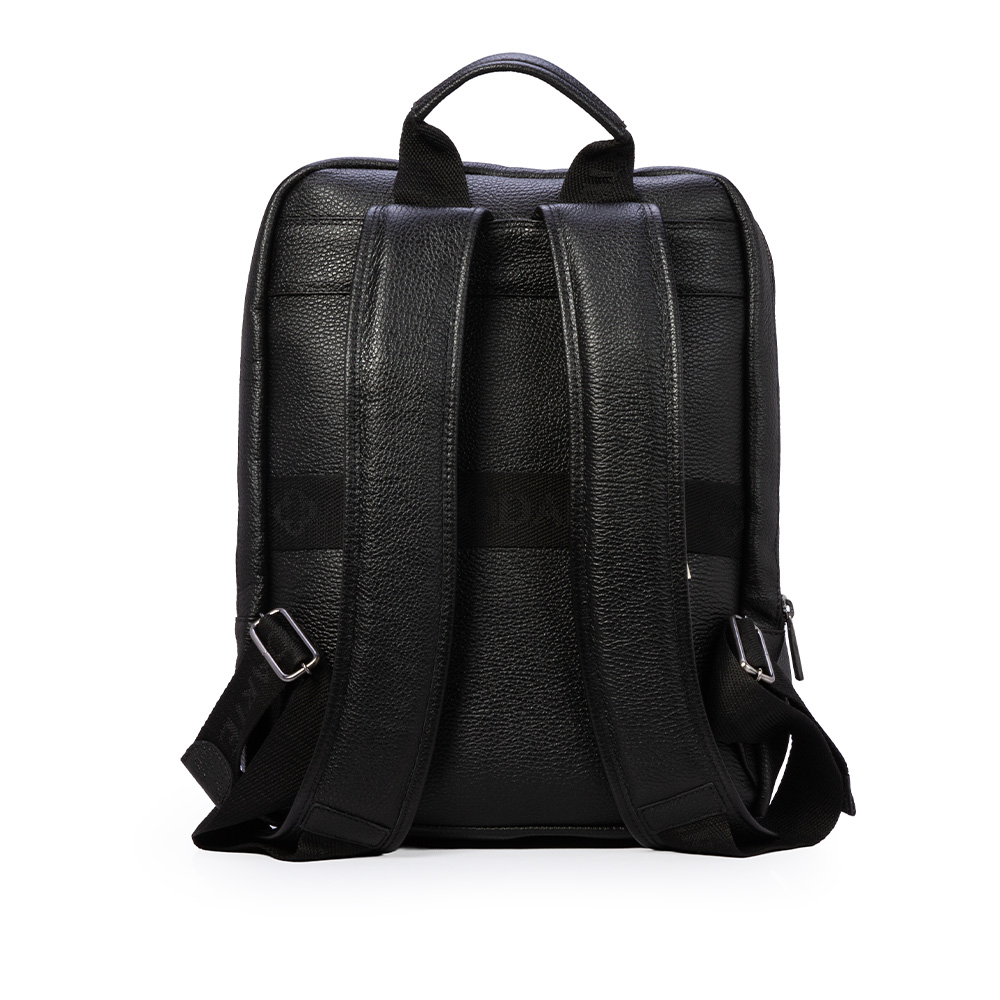 MOCHILA FEMININA PRETA DE COURO image number 2