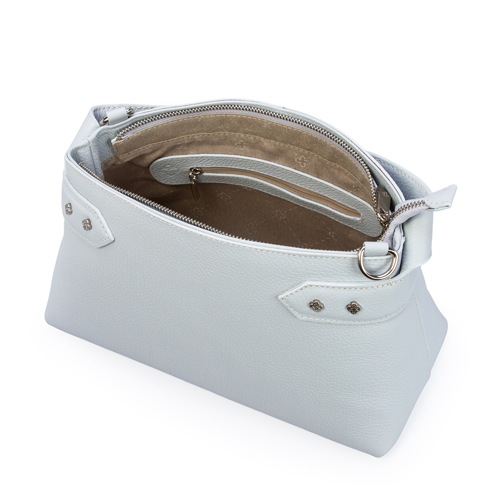 BOLSA M&Eacute;DIA AZUL TURMALINA DE COURO TOTE image number 4