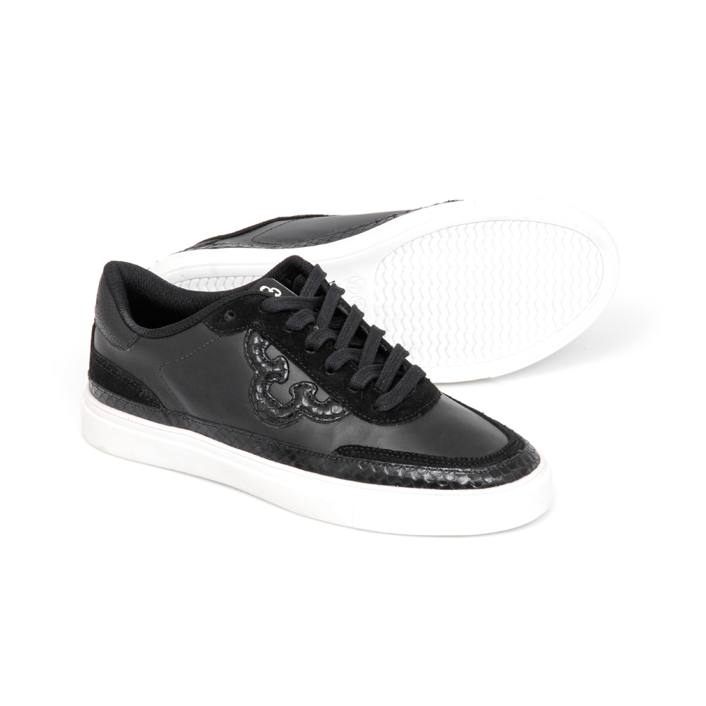 TÊNIS PRETO COURO AMARRAÇÃO FEMININO image number 3