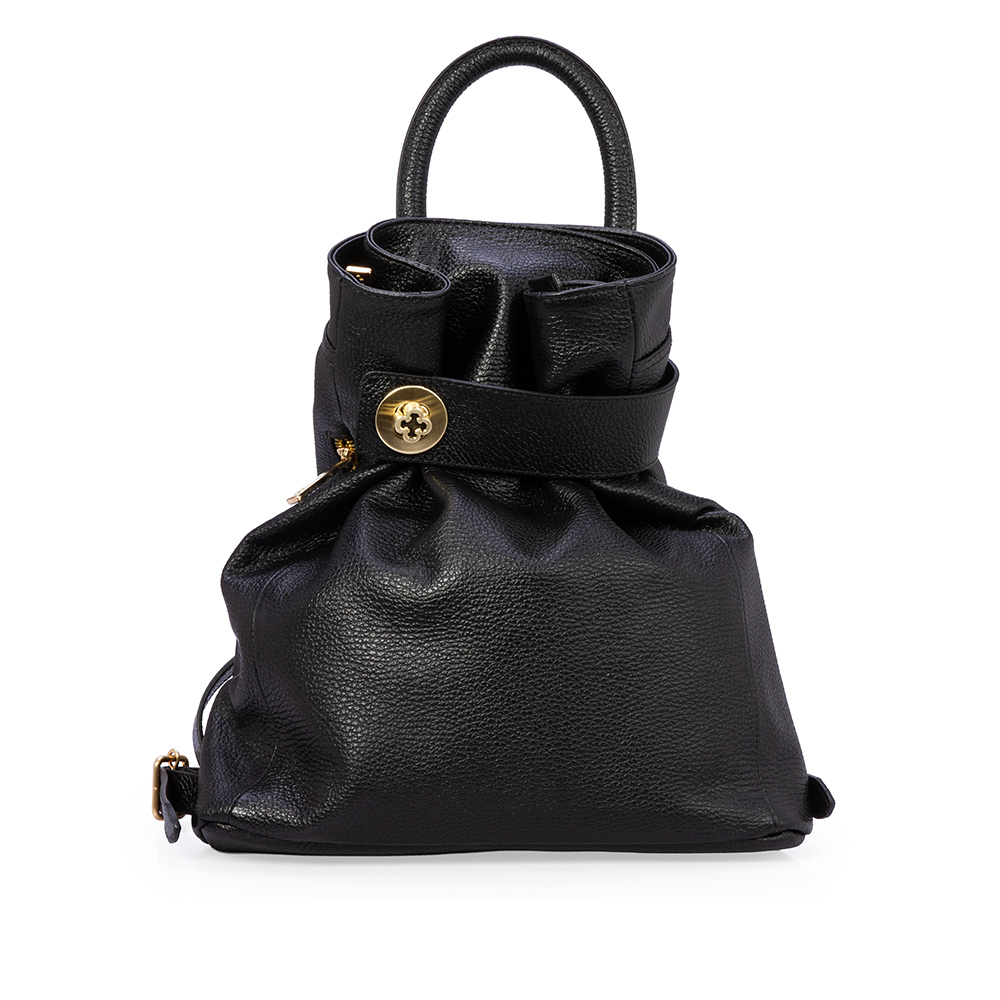 MOCHILA FEMININA BUCKET PRETA DE COURO image number 0